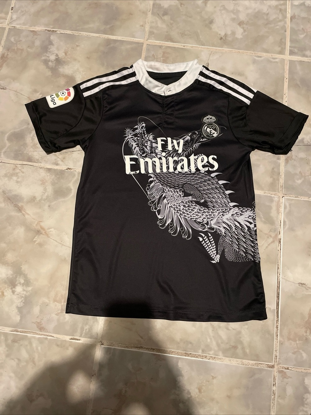 2014-2015 Real Madrid 3rd Dragon Youth Ronaldo Fly Emirates Jersey Youth SZ M/L